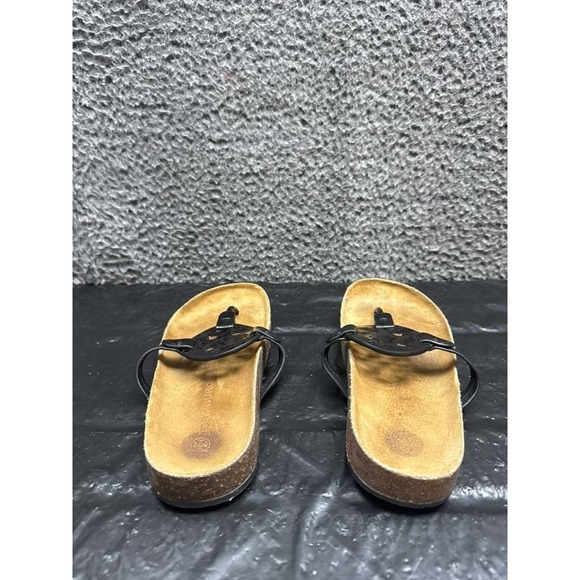 Tory Burch Miller Cloud Leather Slip On Sandals Perfect Black Womens Size 8 US - Picture 3 of 8